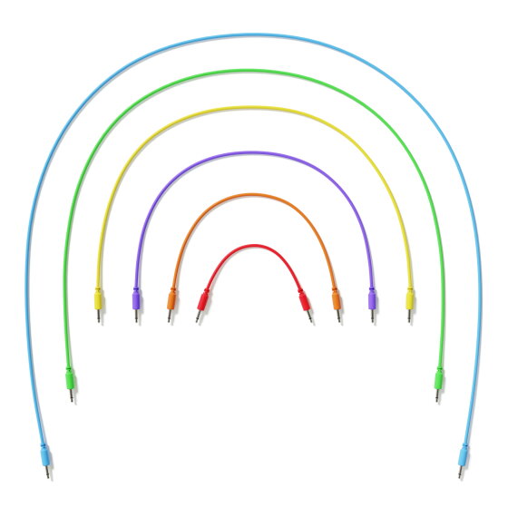 ExcelValley - Cavi Modulari Patch Mono TS 3,5mm 1/8" Eurorack Synth [6-Pack | 6C-Pack] [6C-Pack]