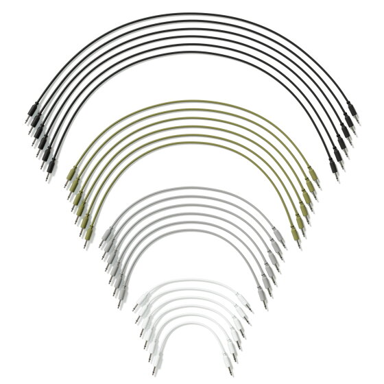 ExcelValley - Mono Modular Patch Cables TS 3.5mm 1/8" Eurorack Synth [24-Pack | 24A-Pack] [24A-Pack]