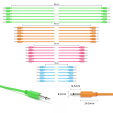 ExcelValley - Mono Modular Patch Cables TS 3.5mm 1/8" Eurorack Synth [24-Pack | 24D-Pack]
