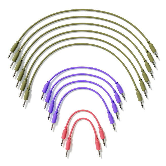 ExcelValley - Mono Modular Patch Cables TS 3.5mm 1/8" Eurorack Synth [12-Pack | 12D-Pack]