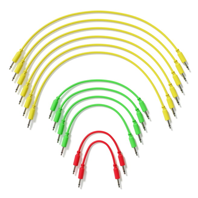 ExcelValley - Mono Modular Patch Cables TS 3.5mm 1/8" Eurorack Synth [12-Pack | 12E-Pack]