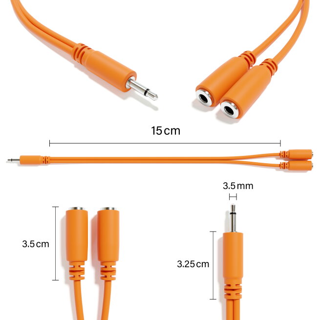 ExcelValley - Mono Splitter Y Patch Cables - TS 3.5mm 1/8" Eurorack Synthesizer ExcelValley - Mono Splitter Y Patch Cables - TS 3.5mm 1/8" Eurorack Synthesizer
