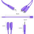 ExcelValley - 12-Pack - Mono Splitter Y Patch Cables - TS 3.5mm 1/8" Eurorack Synth Synthesizer ExcelValley - 12-Pack - Mono Splitter Y Patch Cables - TS 3.5mm 1/8" Eurorack Synth Synthesizer