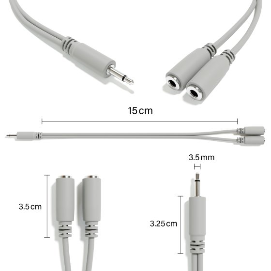 ExcelValley - Mono Splitter Y Patch Cables - TS 3.5mm 1/8" Eurorack Synthesizer ExcelValley - Mono Splitter Y Patch Cables - TS 3.5mm 1/8" Eurorack Synthesizer