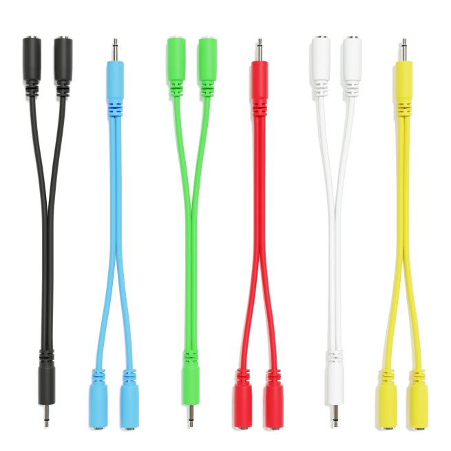 ExcelValley - 6A-Pack - Mono Splitter Y Patch Cables - TS 3.5mm 1/8" Eurorack Synth Synthesizer ExcelValley - 6A-Pack - Mono Splitter Y Patch Cables - TS 3.5mm 1/8" Eurorack Synth Synthesizer