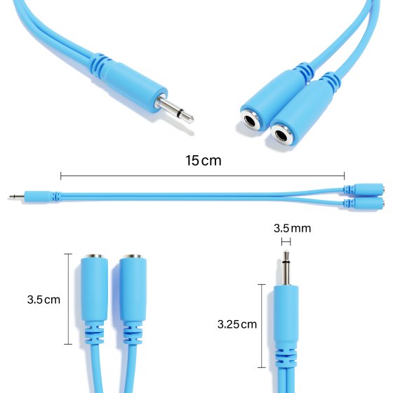ExcelValley - Mono Splitter Y Patch Cables - TS 3.5mm 1/8" Eurorack Synthesizer ExcelValley - Mono Splitter Y Patch Cables - TS 3.5mm 1/8" Eurorack Synthesizer