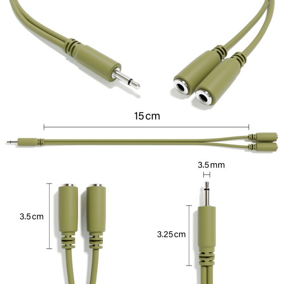 ExcelValley - Mono Splitter Y Patch Cables - TS 3.5mm 1/8" Eurorack Synthesizer ExcelValley - Mono Splitter Y Patch Cables - TS 3.5mm 1/8" Eurorack Synthesizer