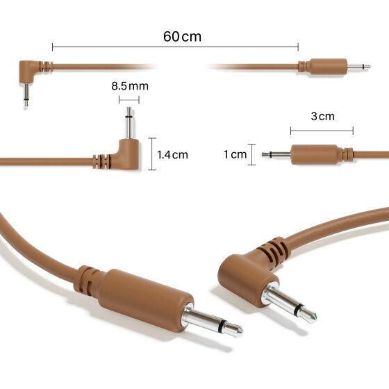 5-Pack Hybrid Mono Modular Patch Cables TS 3.5mm 1/8" Eurorack Synth Synthesizer 5-Pack Hybrid Mono Modular Patch Cables TS 3.5mm 1/8" Eurorack Synth Synthesizer
