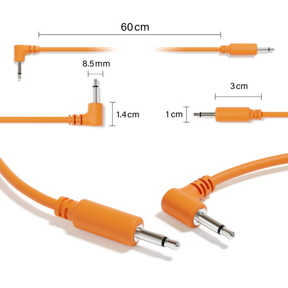 5-Pack Hybrid Mono Modular Patch Cables 3.5mm 1/8" Eurorack Synth Synthesizer 5-Pack Hybrid Mono Modular Patch Cables 3.5mm 1/8" Eurorack Synth Synthesizer