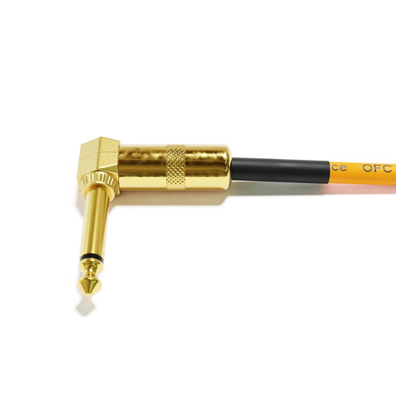 1 Piece - Right Angle Guitar Pedal Effect Mono Patch Cables Leads - 6.35mm 1/4"
