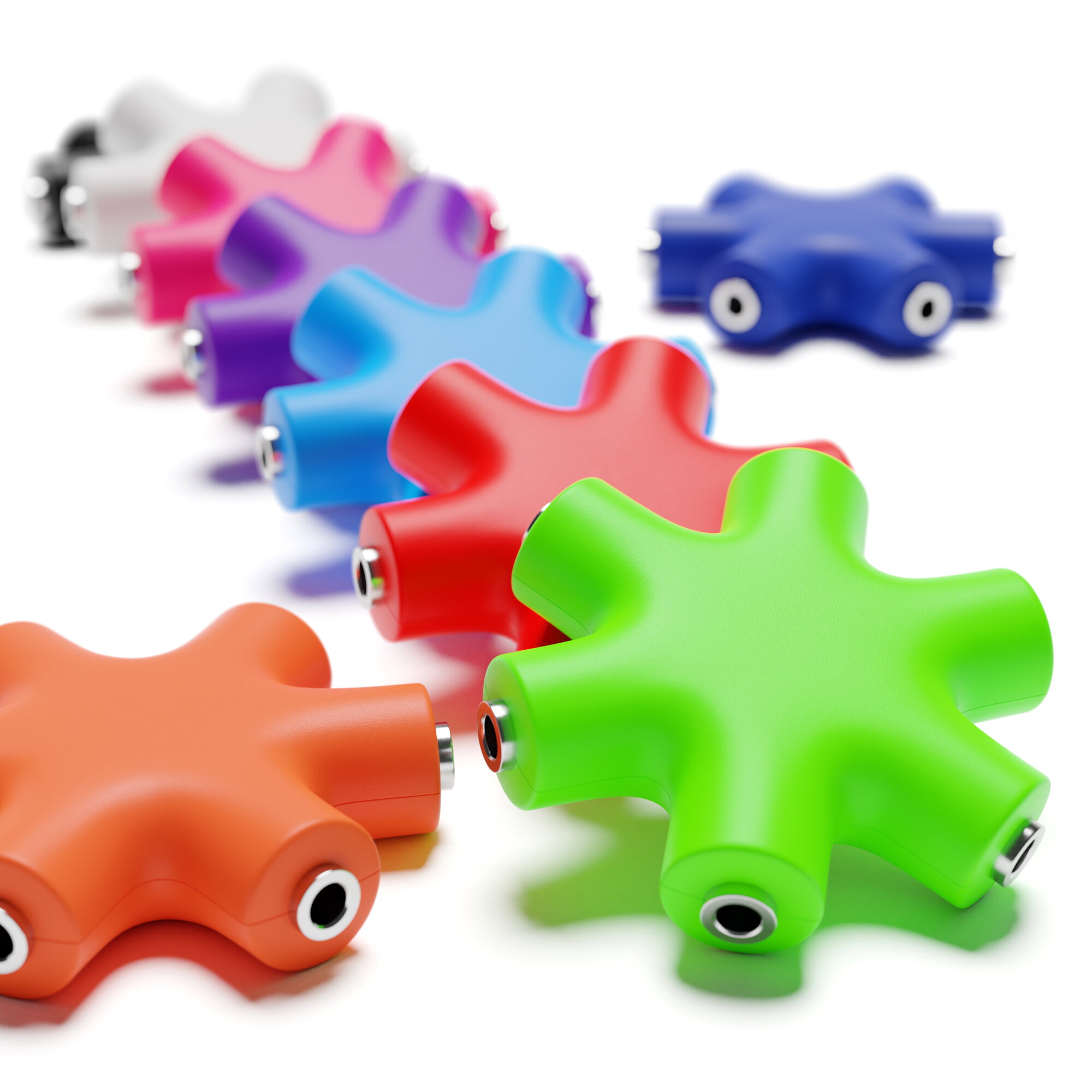 Mono Patch Cable Splitter Hub 6 Port 5 Way TS 3.5mm 1/8" Modular Synth